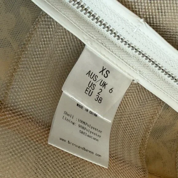 🆕 BRONX & BANCO 🧿 NWOT Maraya Blanc Lace Mini Dress, Sz XS US 2 - Picture 15 of 15